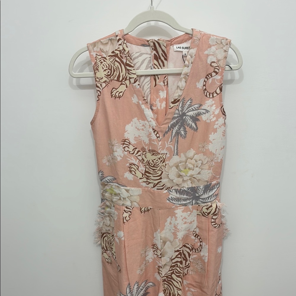 Orange Pink V-Neck Cap Sleeve Jumpsuit for Cocktail Events